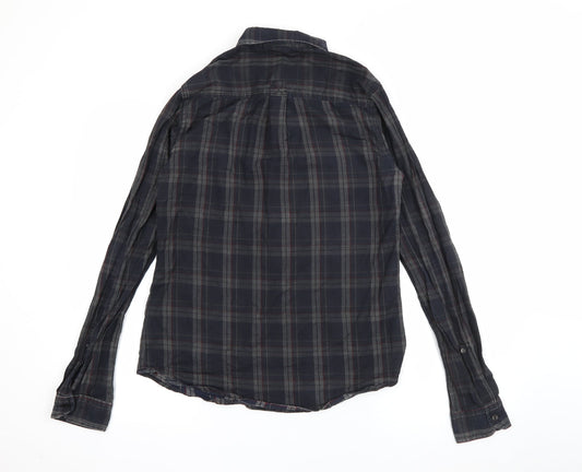 Tortured Genius  Mens Green Plaid Cotton  Button-Up Size S Collared Button