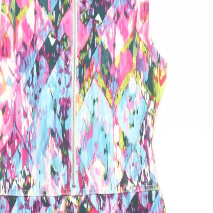 Internacionale Womens Multicoloured Geometric Polyester Pencil Dress  Size S  Scoop Neck Zip