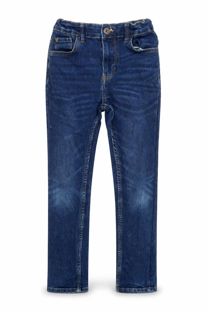 Front view of Matalan girls’ blue cotton skinny jeans, size 10, years regular button