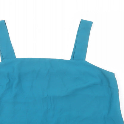 F&F Womens Green  Polyester Basic Tank Size 12 Square Neck