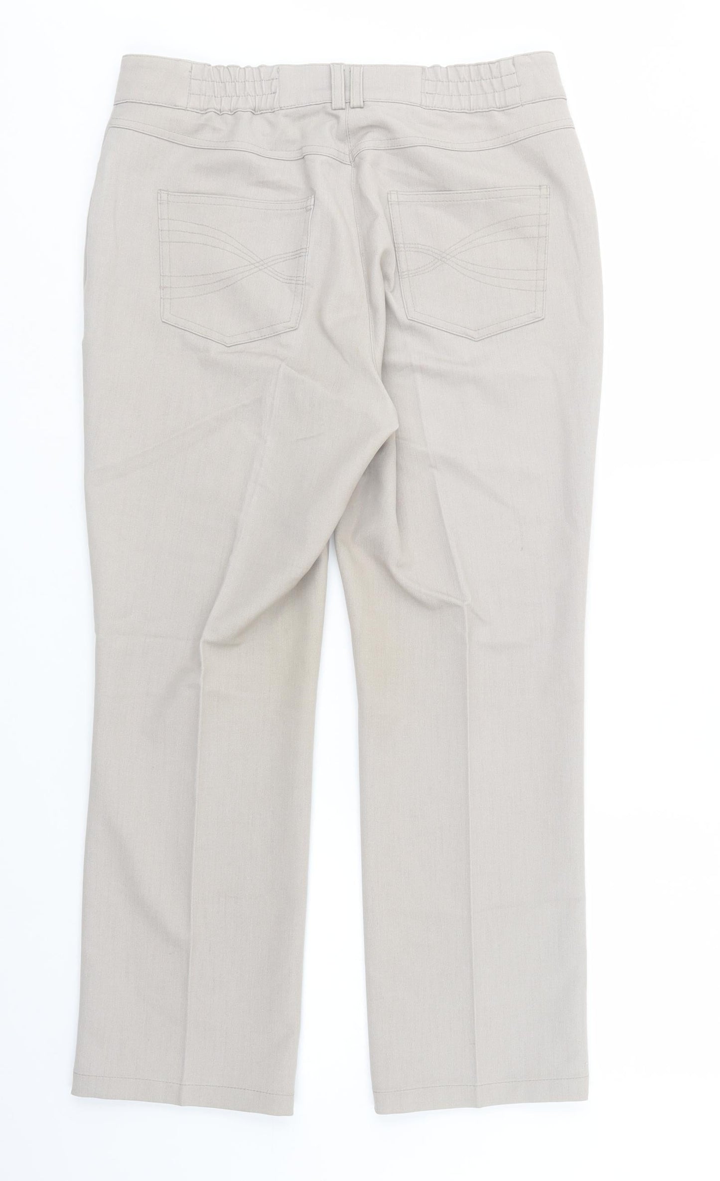 Womens UK Size 10 Marks and Spencer Regular Fit Dress Pants Beige Trousers