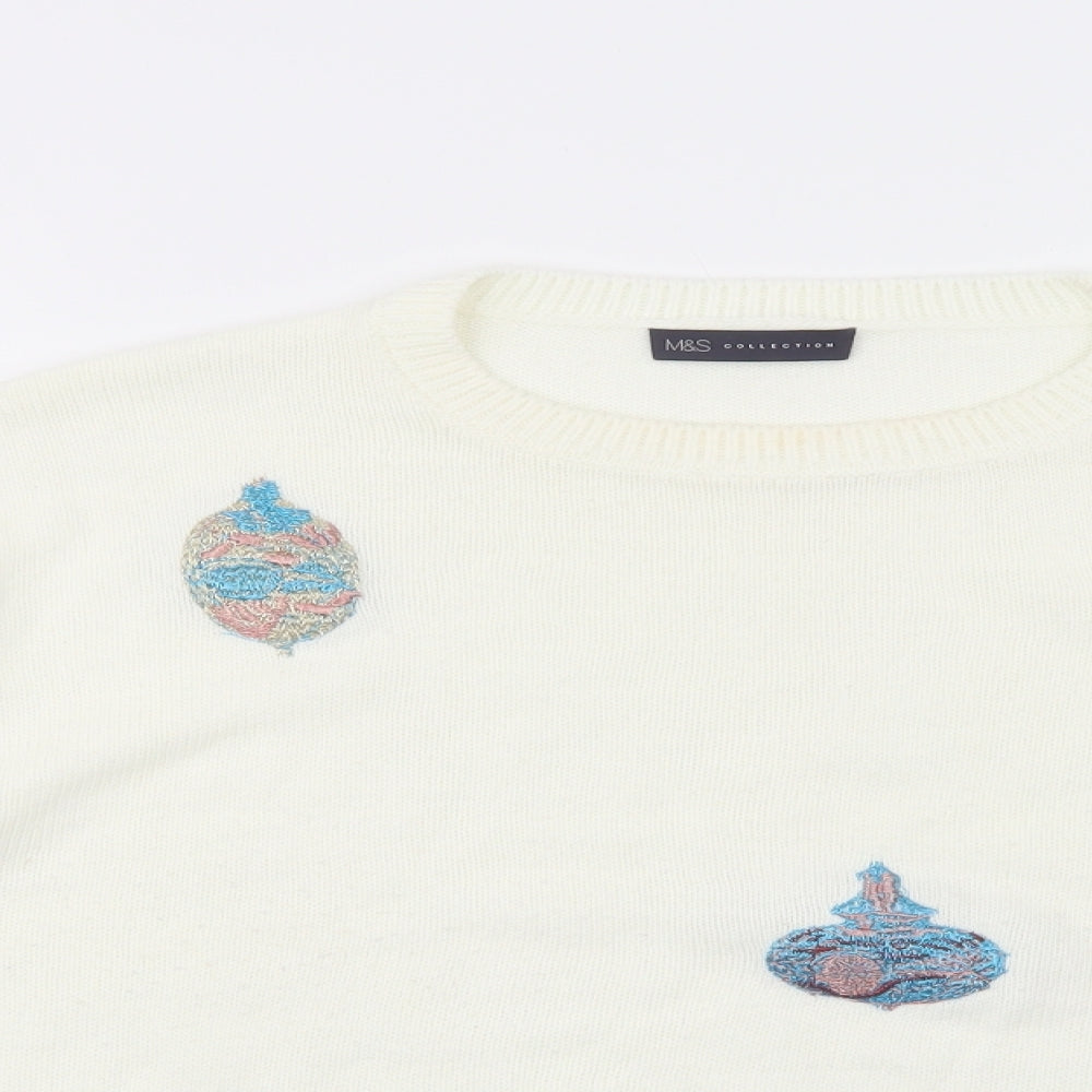 Womens UK Size L Marks and Spencer Ivory Pullover Jumper