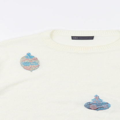 Womens UK Size L Marks and Spencer Ivory Pullover Jumper