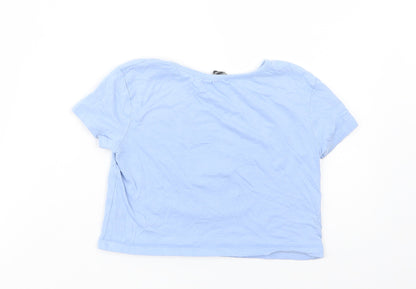 George Girls Blue  Cotton Pullover Polo Size 5-6 Years Crew Neck Pullover - Unique