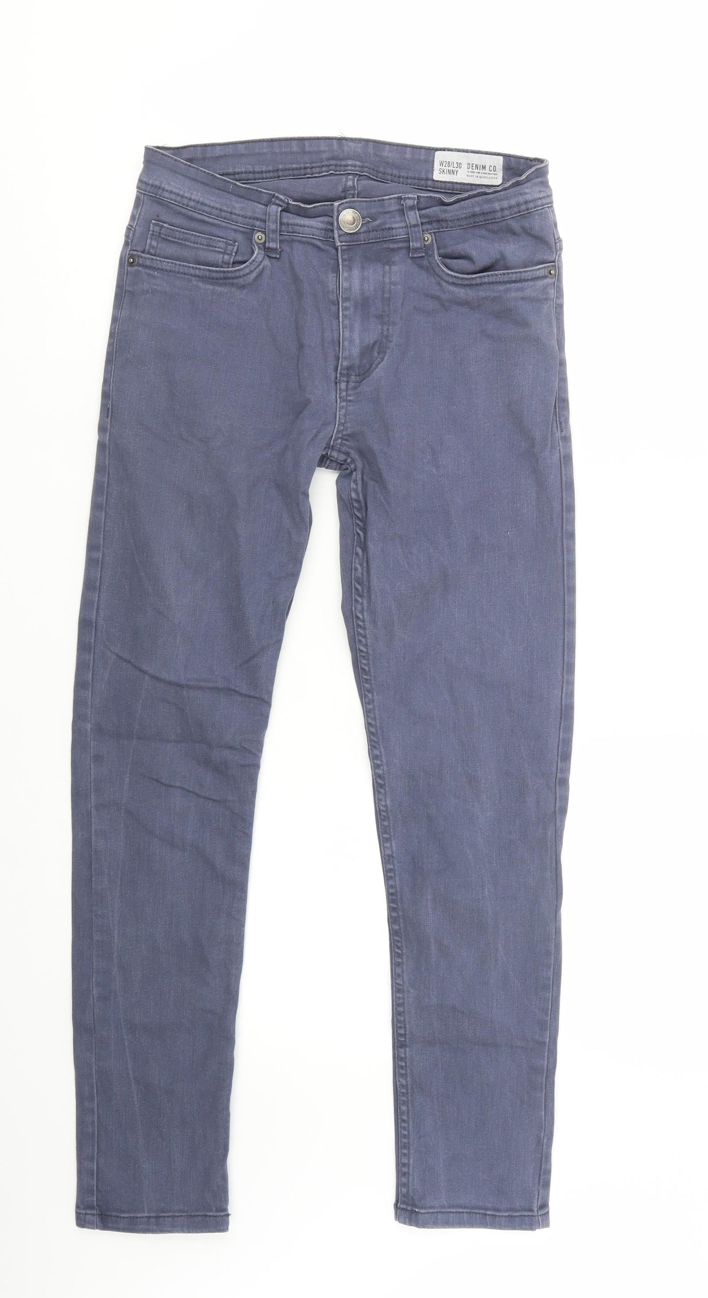 Primark Womens Blue  Cotton Skinny Jeans Size 28 L30 in Regular Button