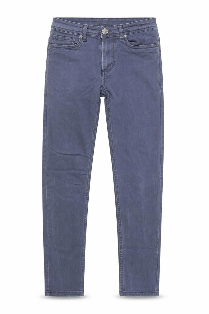 Front view of Primark women’s blue cotton skinny jeans, size UK 28, 30-inch leg regular button