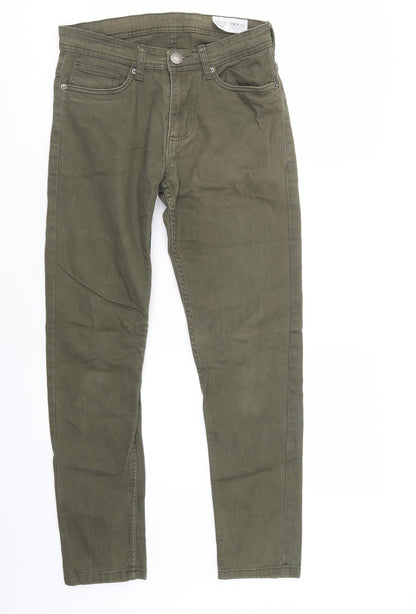 Primark Womens Green  Cotton Skinny Jeans Size 28 L30 in Regular Button