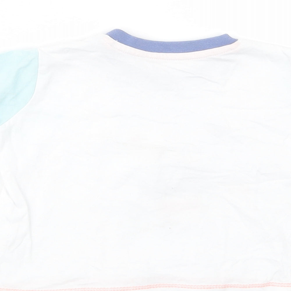 Matalan Baby White  Cotton Basic T-Shirt Size Newborn Crew Neck Snap - Whale Of a Time