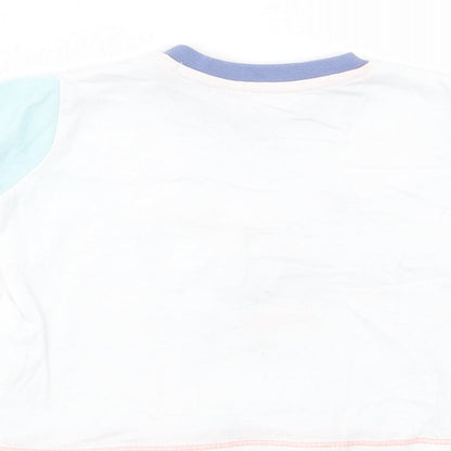 Matalan Baby White  Cotton Basic T-Shirt Size Newborn Crew Neck Snap - Whale Of a Time