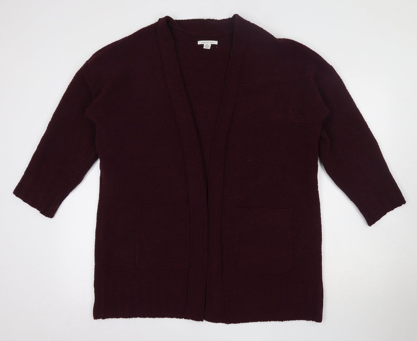 American Eagle Womens Purple V-Neck  Polyester Cardigan Jumper Size XS