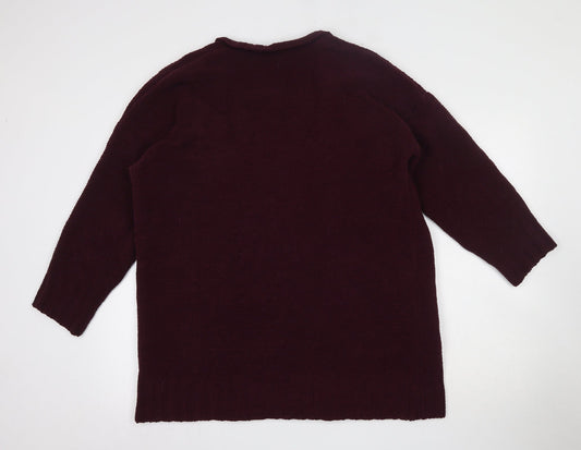 American Eagle Womens Purple V-Neck  Polyester Cardigan Jumper Size XS