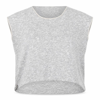 Front view of Oasdis women’s grey scoop neck viscose jumper, size L