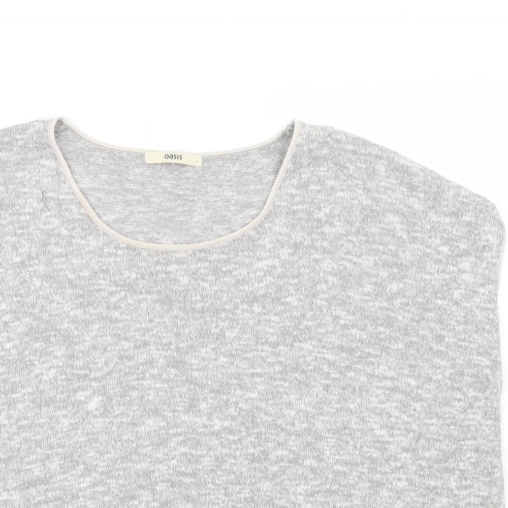 Oasdis Womens Grey Scoop Neck  Viscose Pullover Jumper Size L