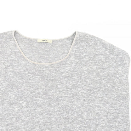Oasdis Womens Grey Scoop Neck  Viscose Pullover Jumper Size L