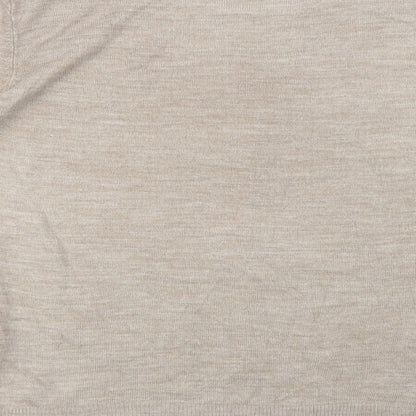 Primark Womens Beige Crew Neck  Acrylic Pullover Jumper Size 12