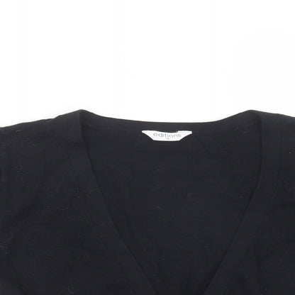 Womens UK Size 14 Editions Black Cardigan Jumper