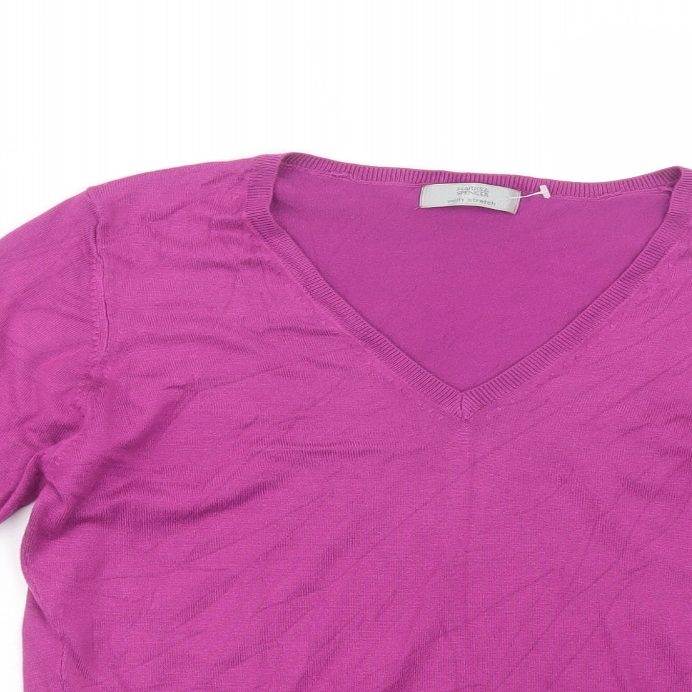 Womens UK Size 16 Marks and Spencer Purple Pullover Jumper