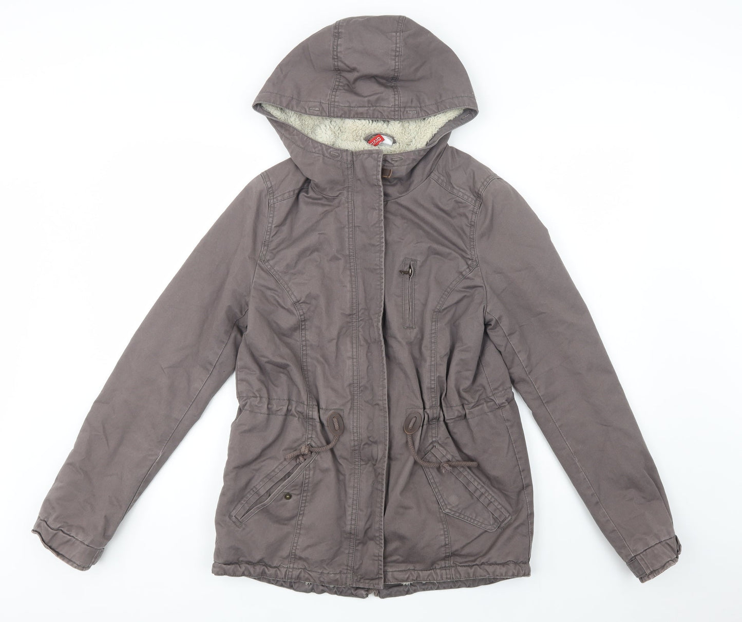 Womens UK Size 8 H&M Brown Parka Coat