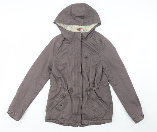 Womens UK Size 8 H&M Brown Parka Coat