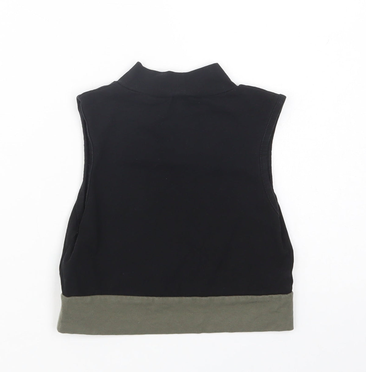 Back view of Primark girls’ black cotton basic blouse, size 9-10, years mock neck pullover
