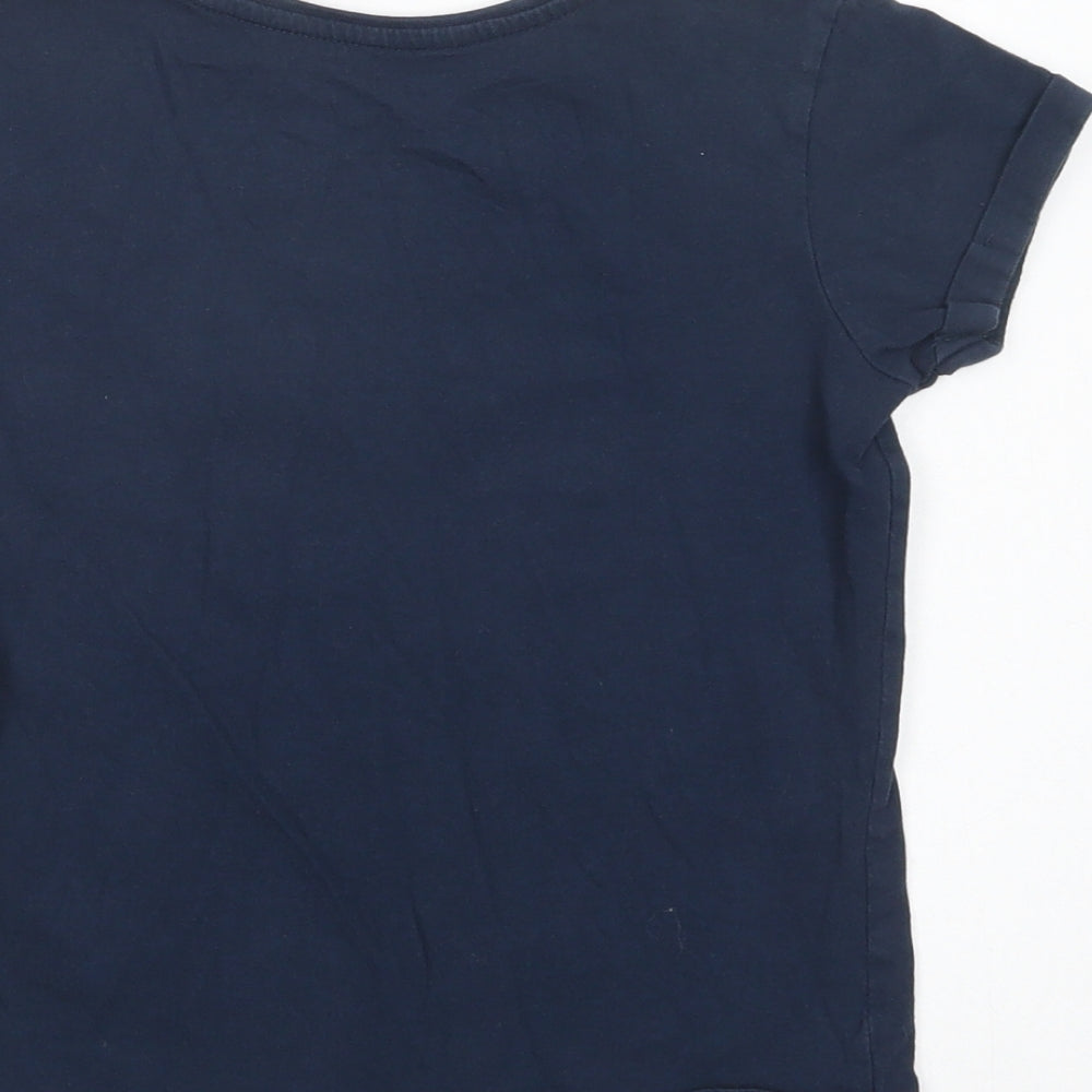 Primark Girls Blue  Cotton Pullover T-Shirt Size 8-9 Years Crew Neck Pullover - L.A.