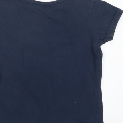 Primark Girls Blue  Cotton Pullover T-Shirt Size 8-9 Years Crew Neck Pullover - L.A.