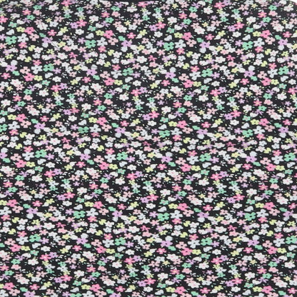 Marks and Spencer Girls Black Floral Cotton Basic T-Shirt Size 5-6 Years Crew Neck Pullover