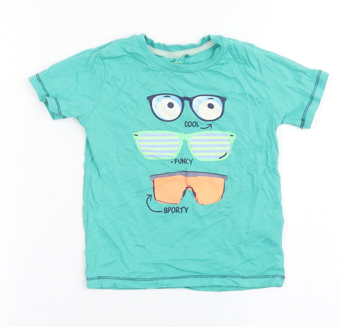 Cool Club Boys Green  Polyester Basic T-Shirt Size 2-3 Years Round Neck Pullover - Sporty, Cool