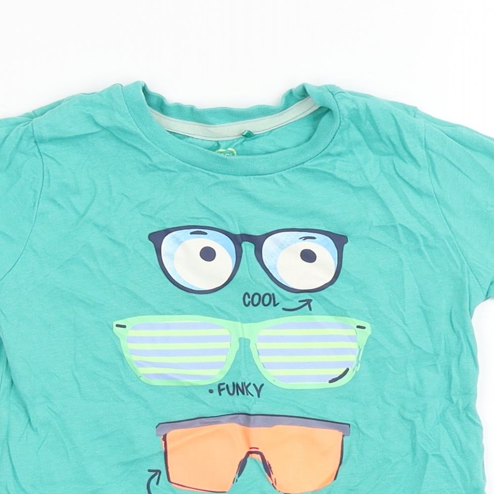 Cool Club Boys Green  Polyester Basic T-Shirt Size 2-3 Years Round Neck Pullover - Sporty, Cool