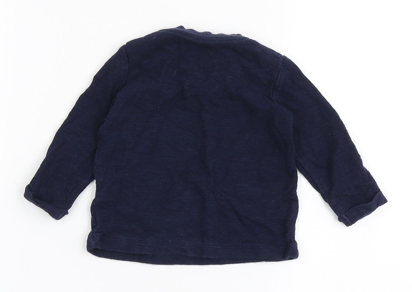 F&F Boys Blue  100% Cotton Basic T-Shirt Size 3-6 Months Round Neck Pullover - Born To Be Cool