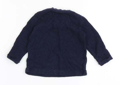 F&F Boys Blue  100% Cotton Basic T-Shirt Size 3-6 Months Round Neck Pullover - Born To Be Cool