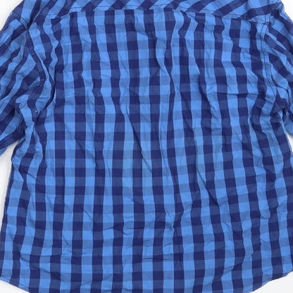 Mens UK Size S KINGPIN Blue  Button-Up Long Sleeve Casual Shirt