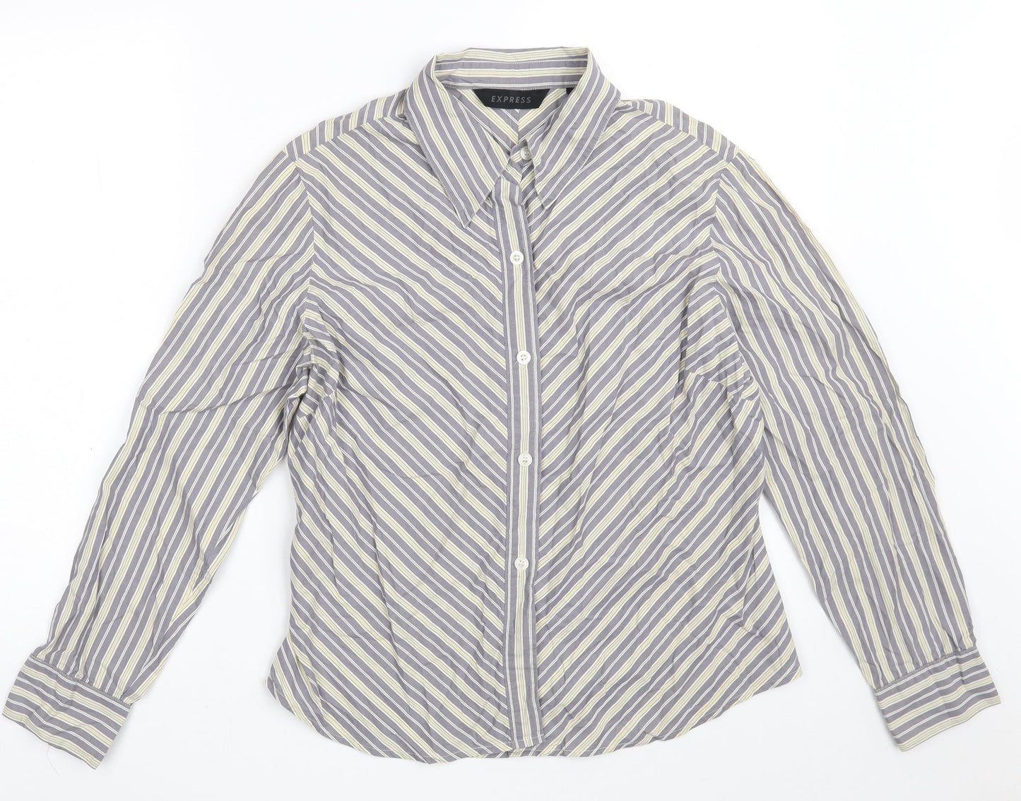 Womens UK Size 12 Express Grey Basic Button-Up