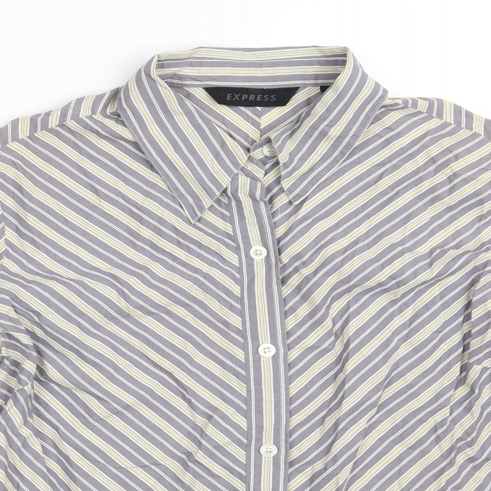 Womens UK Size 12 Express Grey Basic Button-Up
