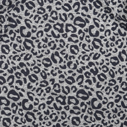 TU Womens Grey Round Neck Animal Print Viscose Pullover Jumper Size 8
