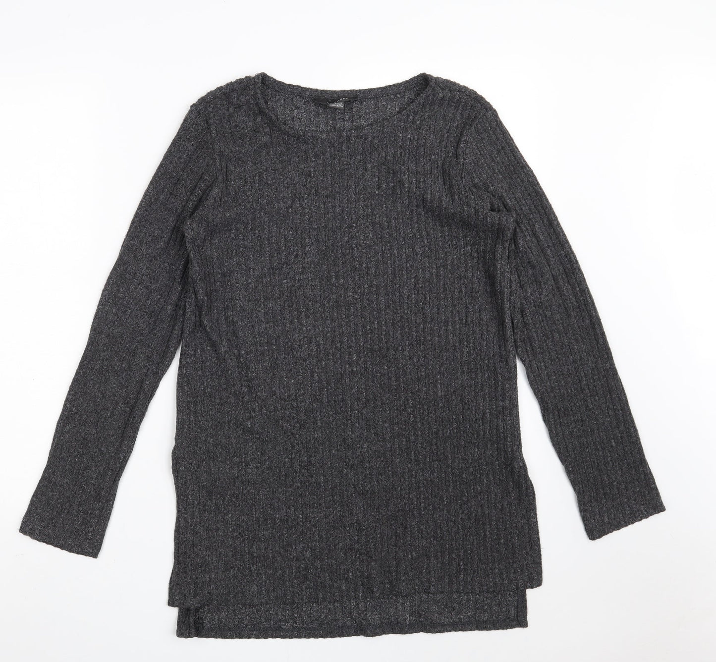 Primark Womens Grey Boat Neck  Polyester Pullover Jumper Size 10   - Size 10-12