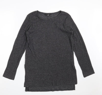 Primark Womens Grey Boat Neck  Polyester Pullover Jumper Size 10   - Size 10-12