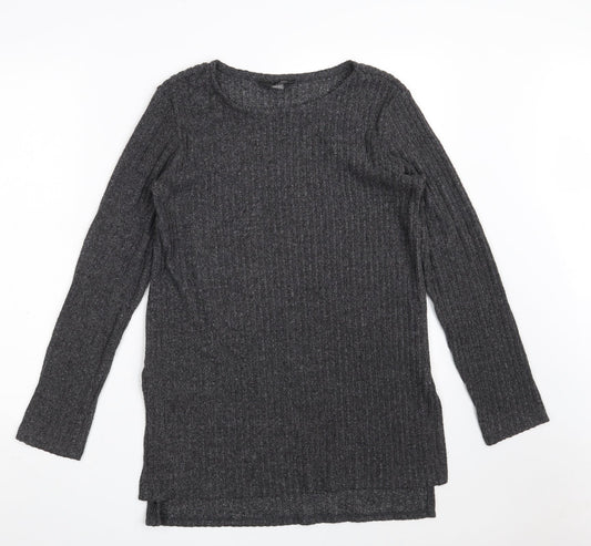 Primark Womens Grey Boat Neck  Polyester Pullover Jumper Size 10   - Size 10-12