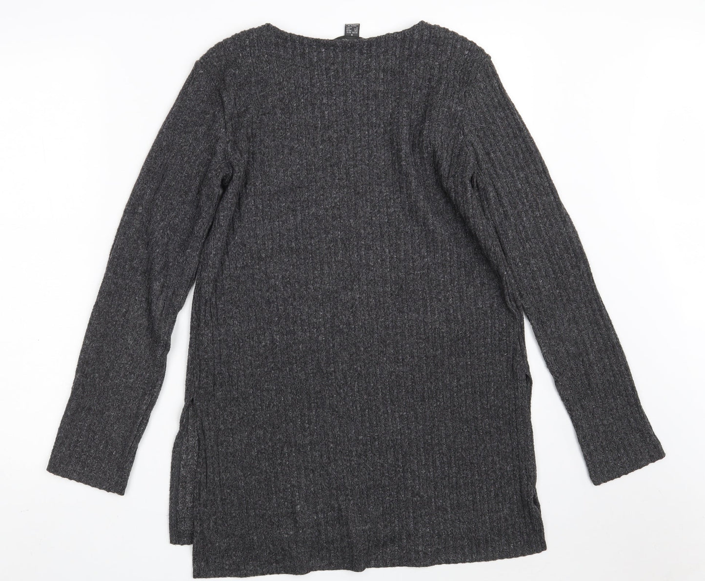 Primark Womens Grey Boat Neck  Polyester Pullover Jumper Size 10   - Size 10-12