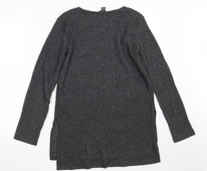 Primark Womens Grey Boat Neck  Polyester Pullover Jumper Size 10   - Size 10-12