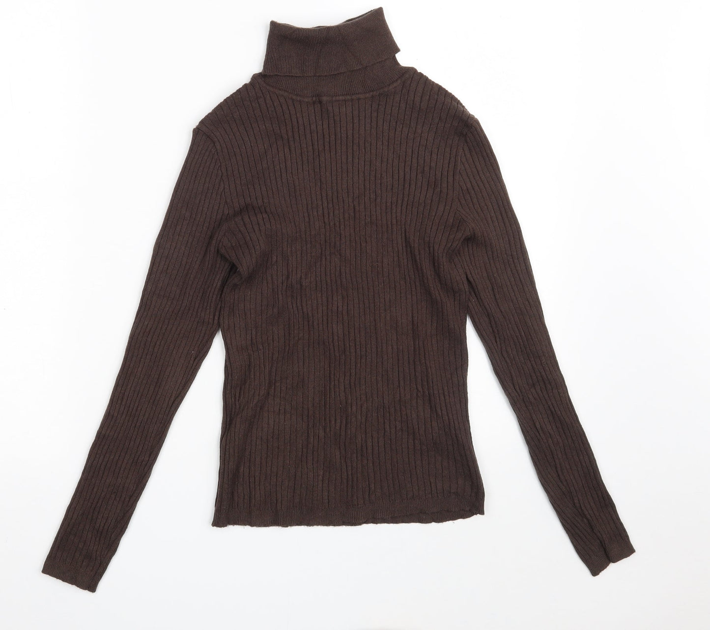 Primark Womens Brown High Neck  Viscose Pullover Jumper Size 14