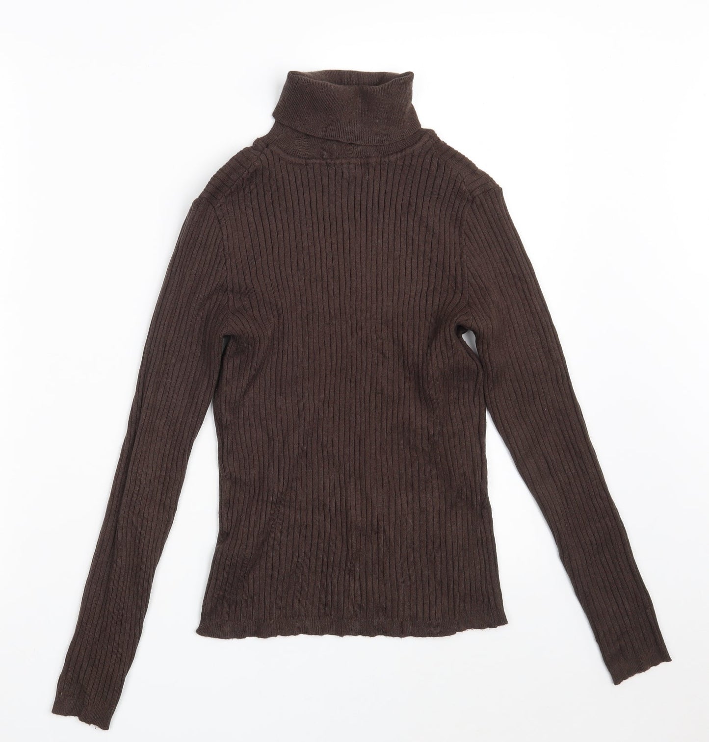 Primark Womens Brown High Neck  Viscose Pullover Jumper Size 14
