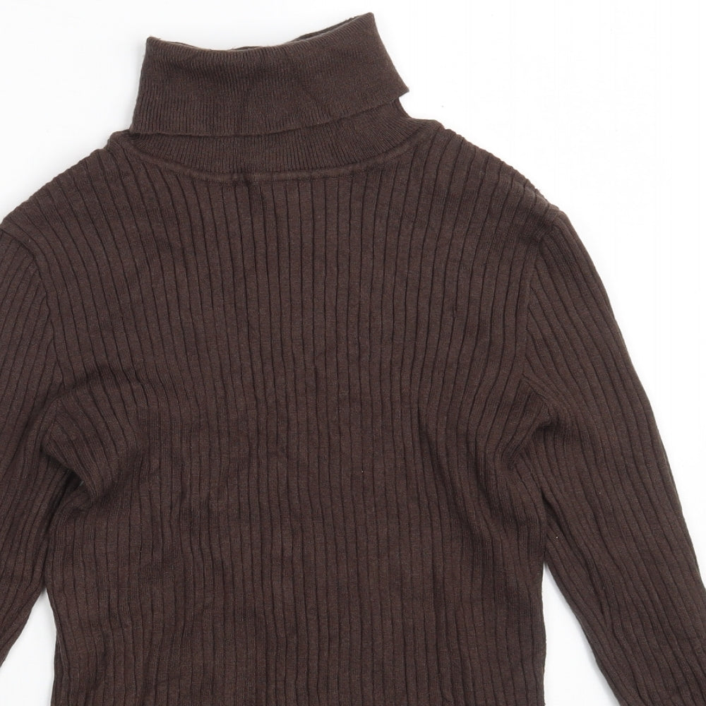 Primark Womens Brown High Neck  Viscose Pullover Jumper Size 14