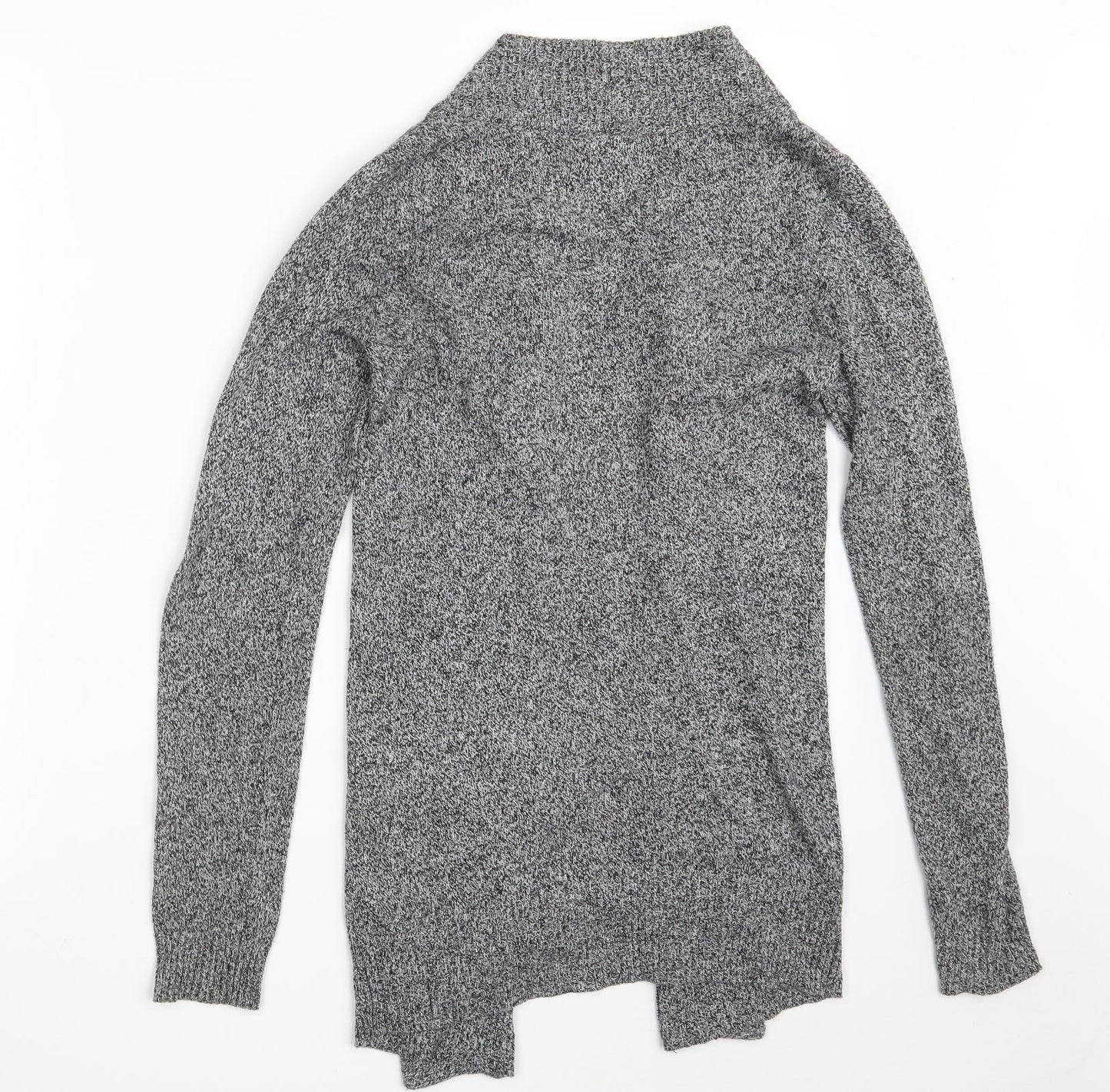 String of stars Womens Grey V-Neck  Cotton Wrap Jumper Size S