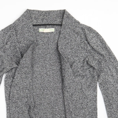 String of stars Womens Grey V-Neck  Cotton Wrap Jumper Size S