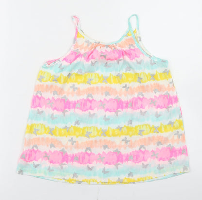 Isaac Mizrahi Girls Multicoloured Floral Polyester Camisole T-Shirt Size 7-8 Years Round Neck  - Tie Dye