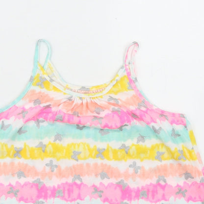 Isaac Mizrahi Girls Multicoloured Floral Polyester Camisole T-Shirt Size 7-8 Years Round Neck  - Tie Dye
