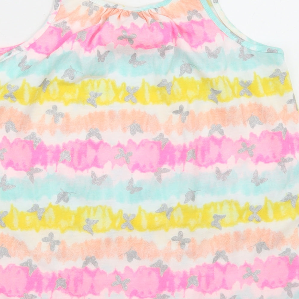 Isaac Mizrahi Girls Multicoloured Floral Polyester Camisole T-Shirt Size 7-8 Years Round Neck  - Tie Dye
