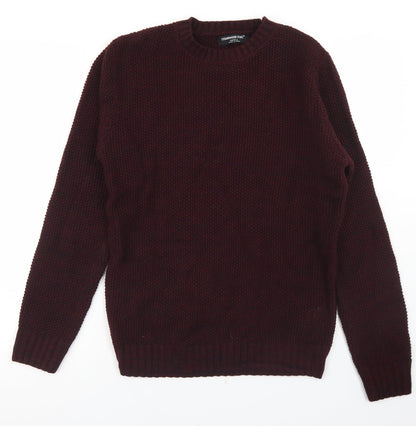 Cedar Wood State Mens Purple Crew Neck  Acrylic Pullover Jumper Size S