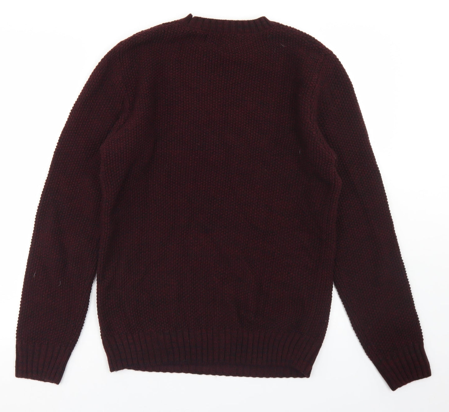 Cedar Wood State Mens Purple Crew Neck  Acrylic Pullover Jumper Size S